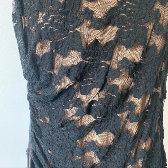 Rebecca Taylor Floral Lace Black Dress Size 6 - Picture 3 of 16